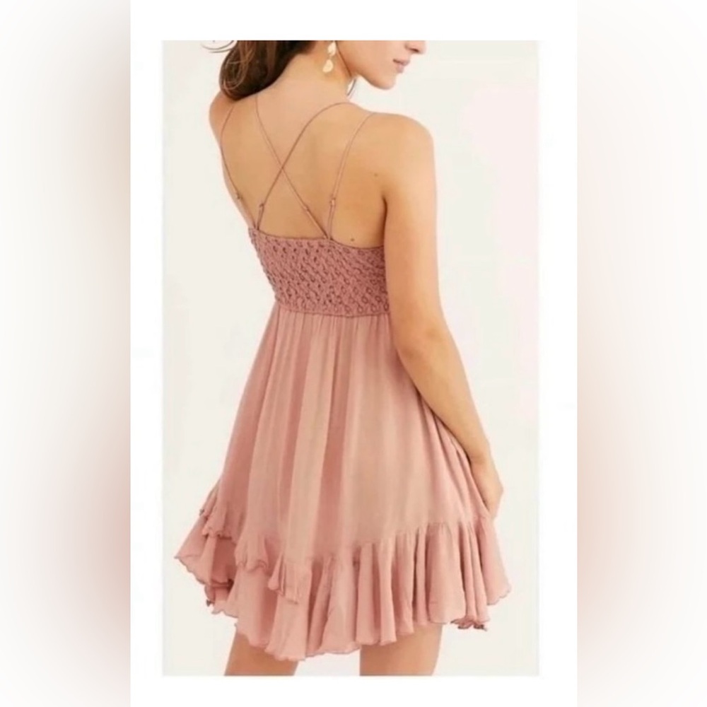 Pink Free People One Adella Slip Sundress Small